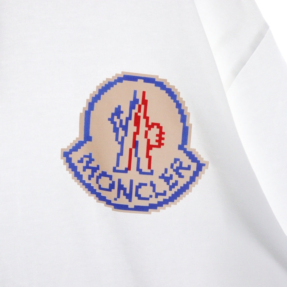 MONCLER(モンクレール) 24AW LS LOGO TEE フロントロゴプリント クルーネック 長袖Tシャツ ロンT カットソー ホワイト J20918D00014 83927