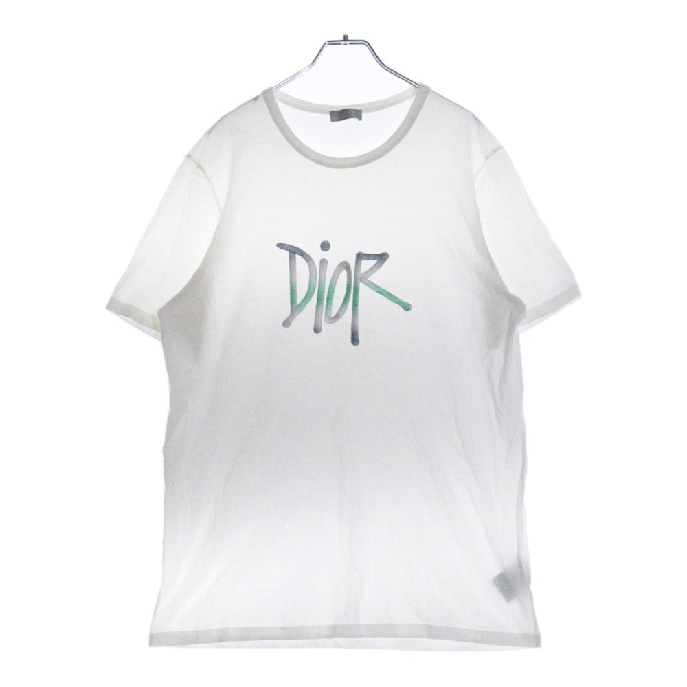 DIOR(ディオール) ×SHAWN STUSSY ×ショーンステューシー ロゴ刺繍 半袖Tシャツ カットソー ホワイト 033J600D0589