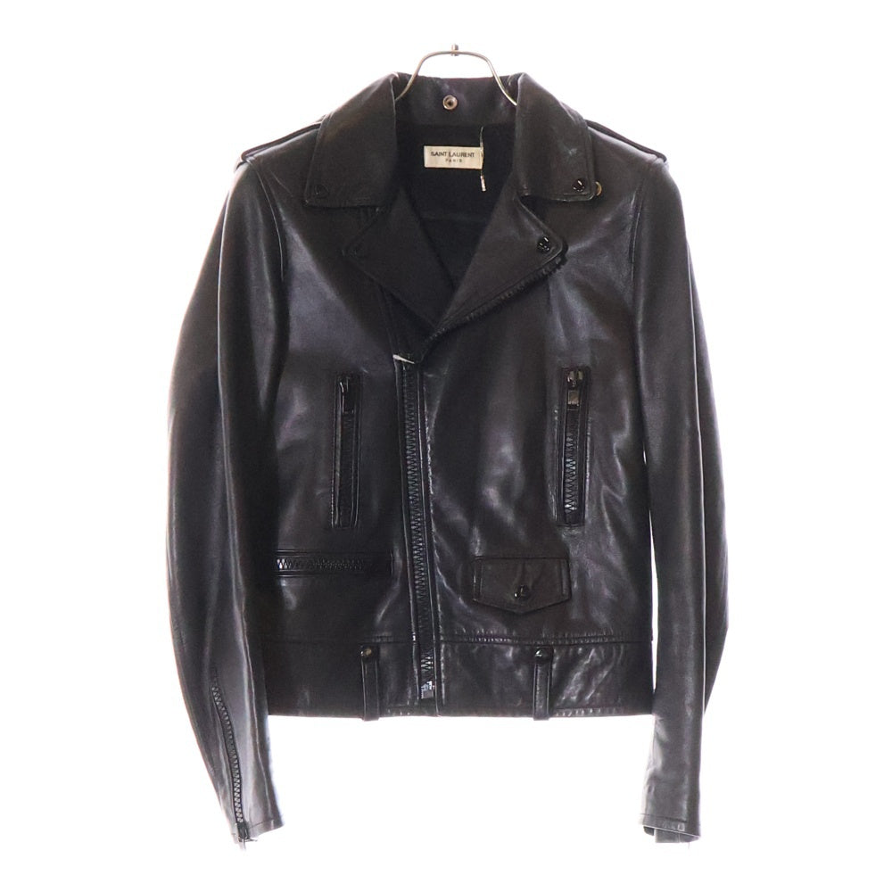 SAINT LAURENT PARIS(サンローランパリ) 15AW ラムスキン ダブルライダースジャケット レザージャケット ブラック 397291