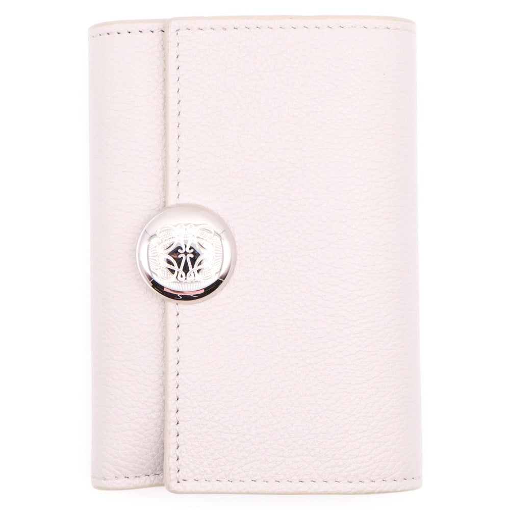 LOEWE(ロエベ) Pebble Small Vertical Wallet ペブルスモールバーティカルウォレット ロゴボタン三つ折りレザー財布 CANBS33X03 ベージュ