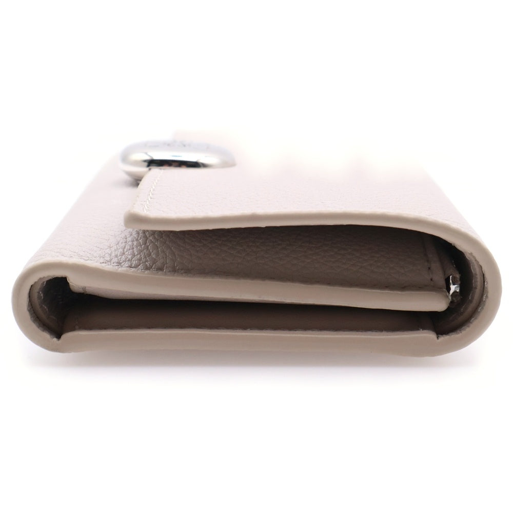 LOEWE(ロエベ) Pebble Small Vertical Wallet ペブルスモールバーティカルウォレット ロゴボタン三つ折りレザー財布 CANBS33X03 ベージュ