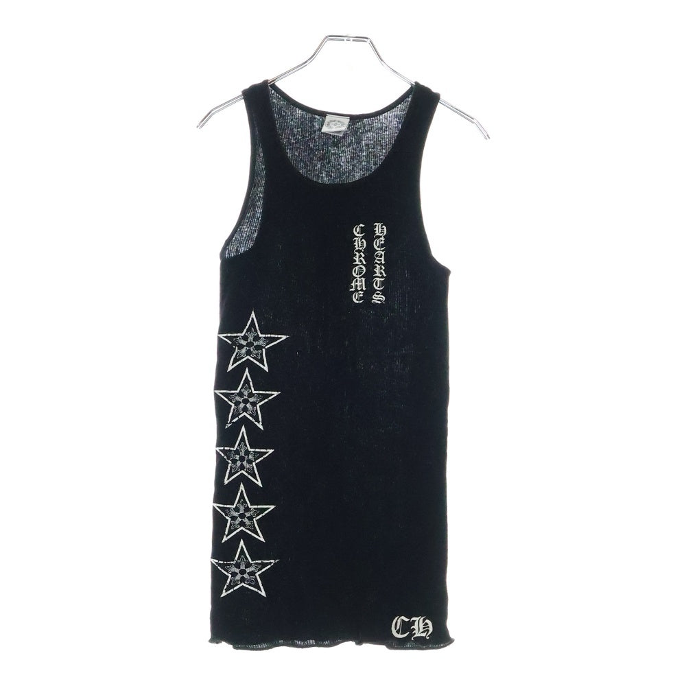 CHROME HEARTS(クロムハーツ) CH TANK STR スタープリント バックスクロール タンクトップ ノースリーブシャツ ブラック