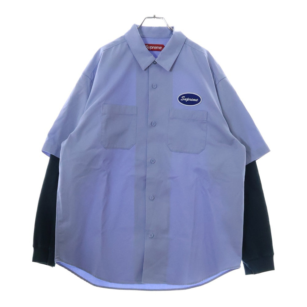 SUPREME(シュプリーム) 23AW Thermal Sleeve Work Shirt サーマルレイヤード長袖ワークシャツ ブルー