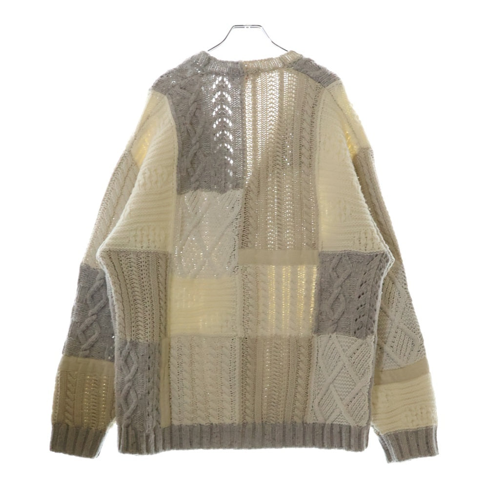 SUPREME(シュプリーム) 23AW Patchwork Cable Knit Cardigan パッチワーク ケーブルニットカーディガン アイボリー