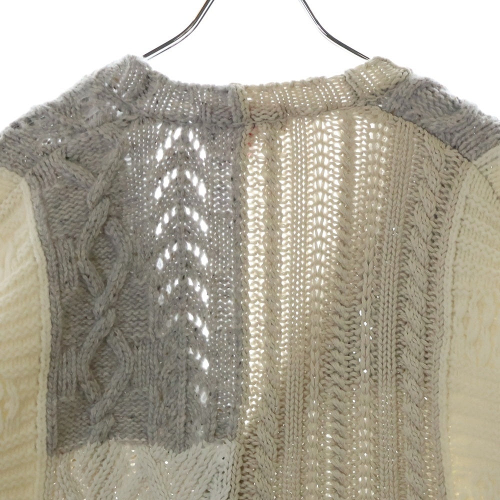 SUPREME(シュプリーム) 23AW Patchwork Cable Knit Cardigan パッチワーク ケーブルニットカーディガン アイボリー