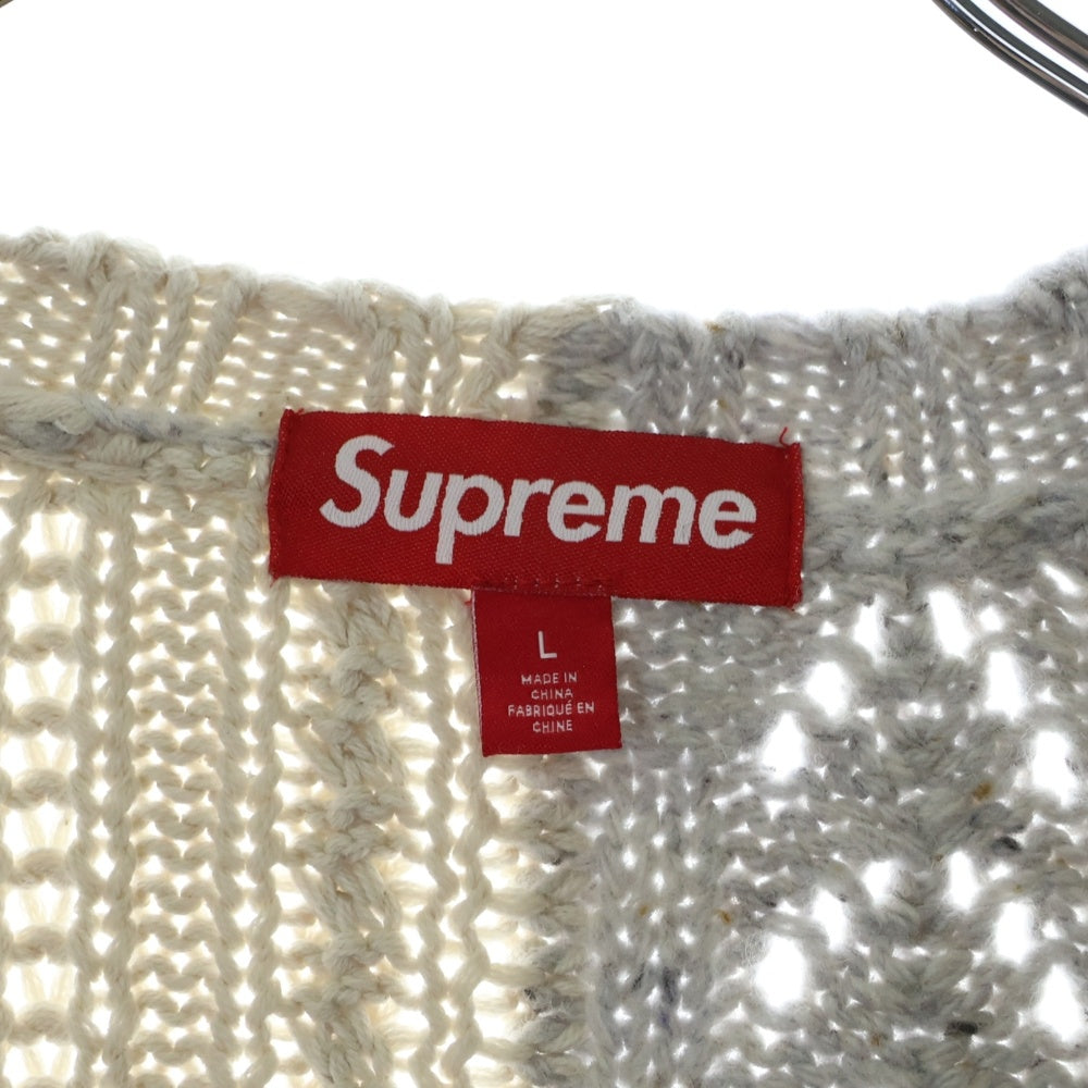 SUPREME(シュプリーム) 23AW Patchwork Cable Knit Cardigan パッチワーク ケーブルニットカーディガン アイボリー