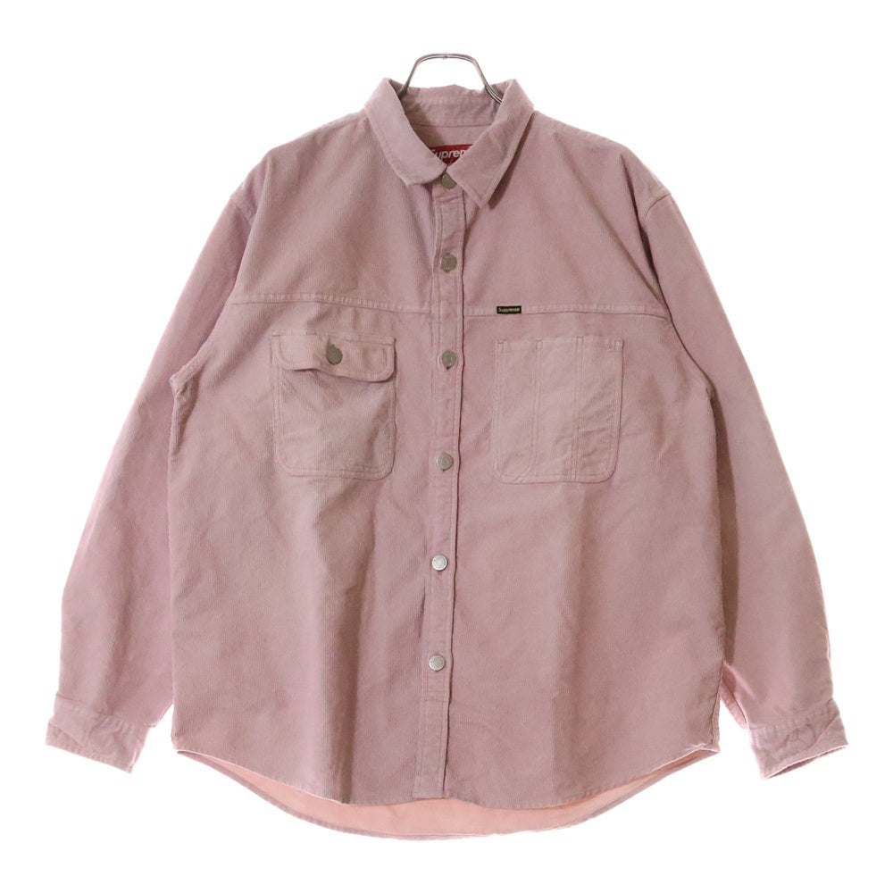 SUPREME(シュプリーム) 25SS Washed Corduroy Shirt ウォッシュド加工 長袖コーデュロイシャツ ピンク