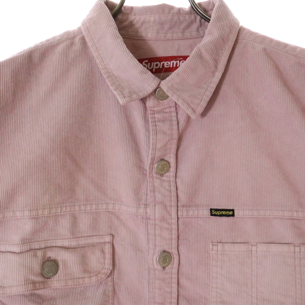 SUPREME(シュプリーム) 25SS Washed Corduroy Shirt ウォッシュド加工 長袖コーデュロイシャツ ピンク