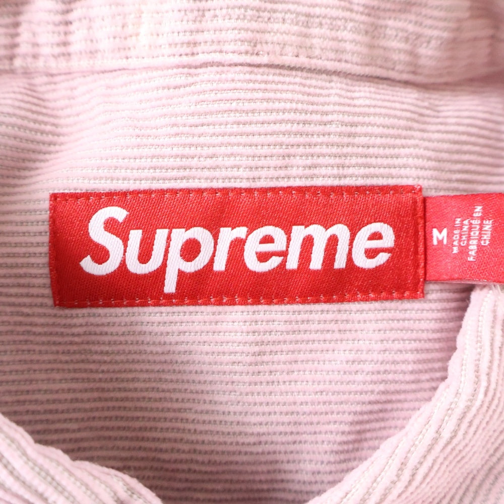 SUPREME(シュプリーム) 25SS Washed Corduroy Shirt ウォッシュド加工 長袖コーデュロイシャツ ピンク