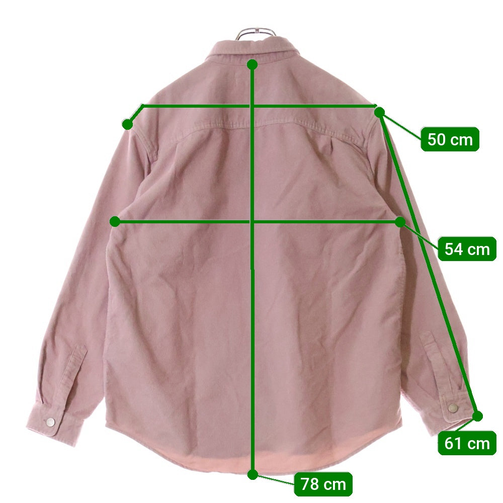 SUPREME(シュプリーム) 25SS Washed Corduroy Shirt ウォッシュド加工 長袖コーデュロイシャツ ピンク