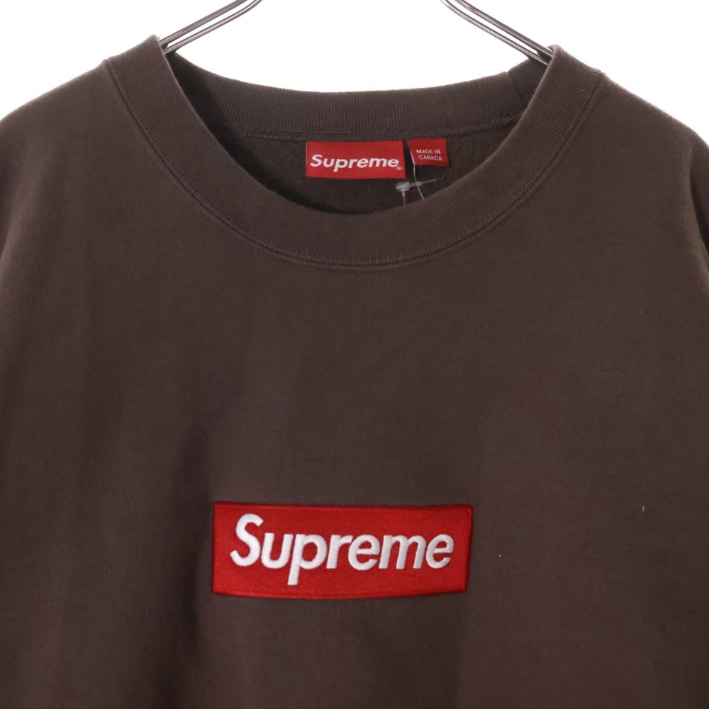SUPREME(シュプリーム) 22AW Box Logo Crewneck ボックスロゴクルーネックスウェット トレーナー ブラウン