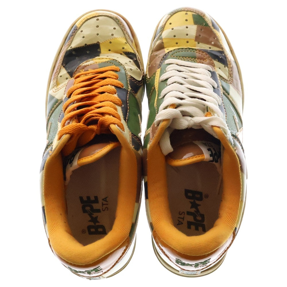 BAPE BY A BATHING APE(ベイプ ア ベイシング エイプ) 【観賞用 2008年製】 BAPE STA ベイプスタ レザーパッチ ローカットスニーカー US6/24cm 2008FS-001