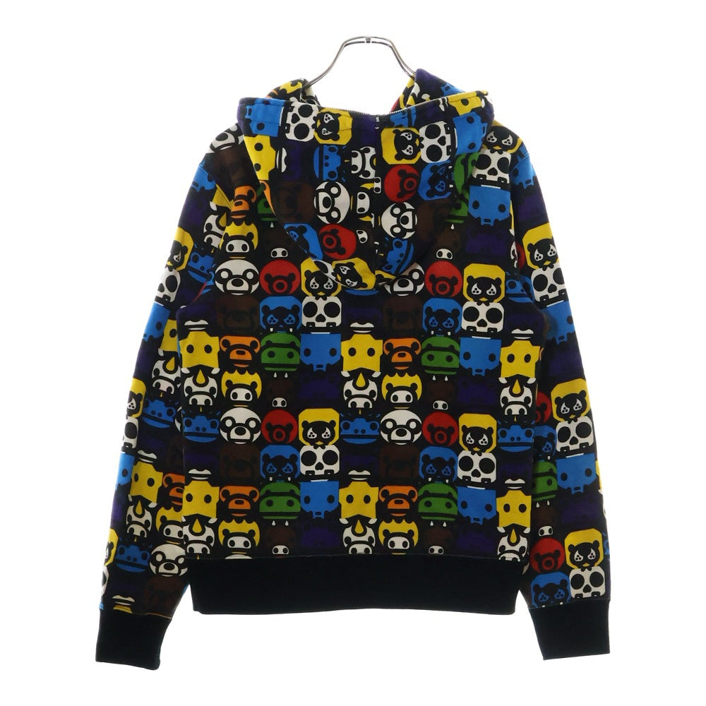 BAPE BY A BATHING APE(ベイプ ア ベイシング エイプ) BABY MILO ANIMAL SAFARI FULL ZIP HOODIE ベイビーマイロアニマルサファリフルジップフーディー ジップアップパーカー 002ZP9801009 マルチカラー