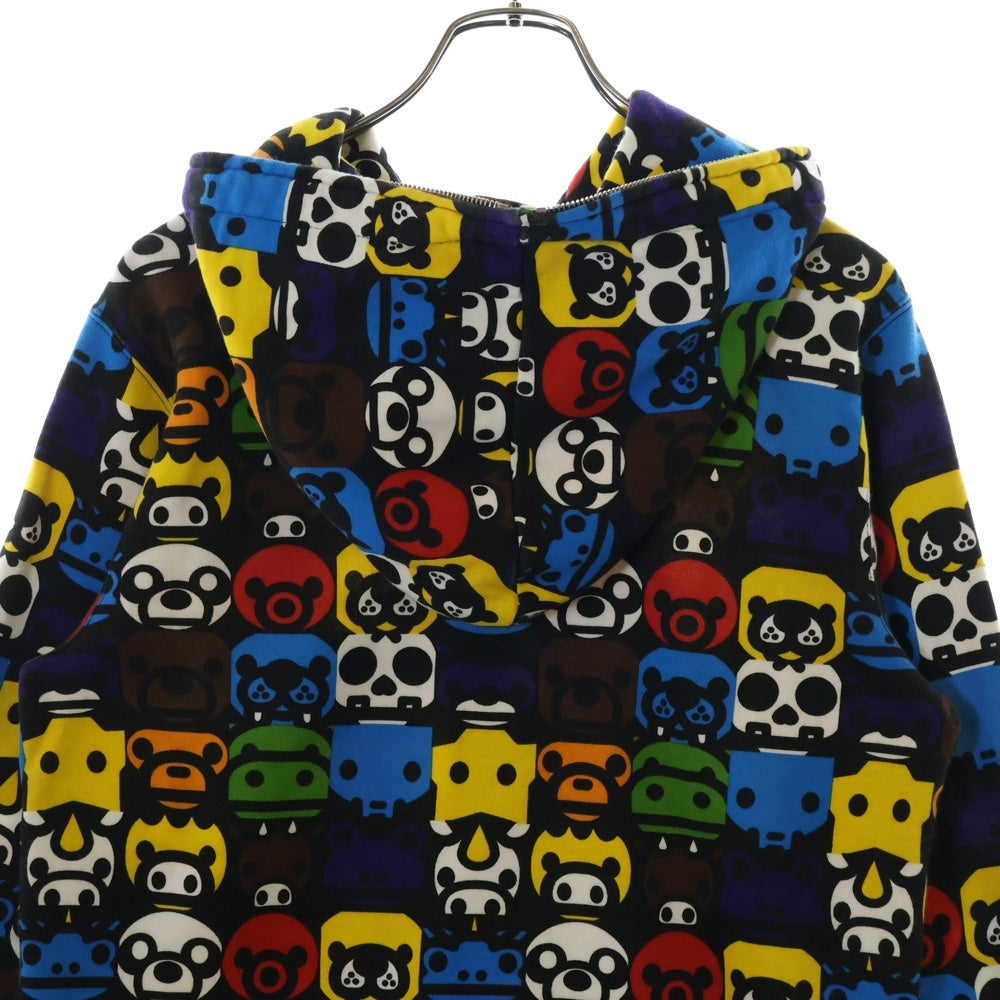 BAPE BY A BATHING APE(ベイプ ア ベイシング エイプ) BABY MILO ANIMAL SAFARI FULL ZIP HOODIE ベイビーマイロアニマルサファリフルジップフーディー ジップアップパーカー 002ZP9801009 マルチカラー