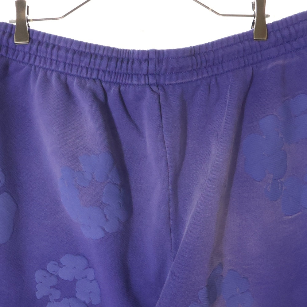 DENIM TEARS(デニムティアーズ) COTTON WREATH SWEAT SHORTS フラワーデザイン コットンショーツ ハーフパンツ パープル