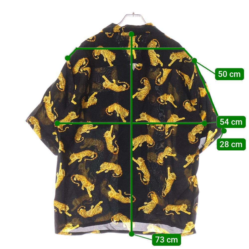 WACKO MARIA(ワコマリア) 25SS HAWAIIAN SHIRT S/S タイガープリント ハワイアンシャツ 半袖シャツ ブラック 25SS-WMS-HI08