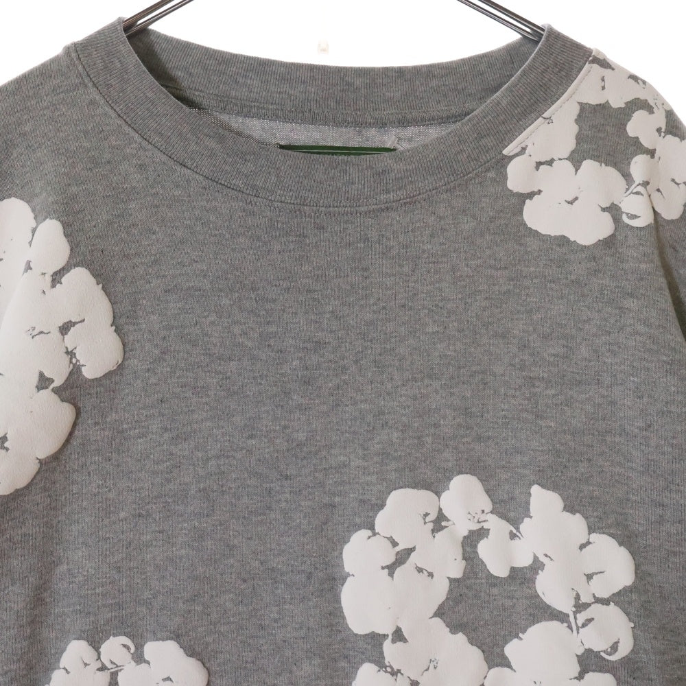 DENIM TEARS(デニムティアーズ) Long Sleeve Cotton Wreath T-shirt フラワー総柄 長袖Tシャツ ロンT カットソー グレー