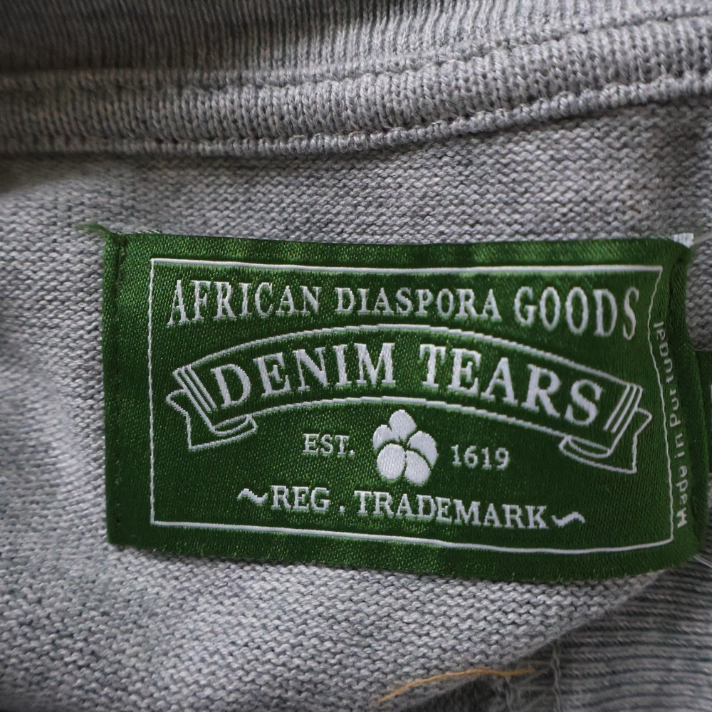 DENIM TEARS(デニムティアーズ) Long Sleeve Cotton Wreath T-shirt フラワー総柄 長袖Tシャツ ロンT カットソー グレー
