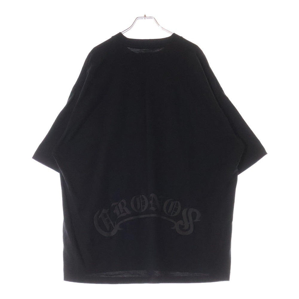 NO BRAND(ノーブランド) ロゴデザイン クルーネック半袖Tシャツ カットソー ブラック C03-TS-2505ST