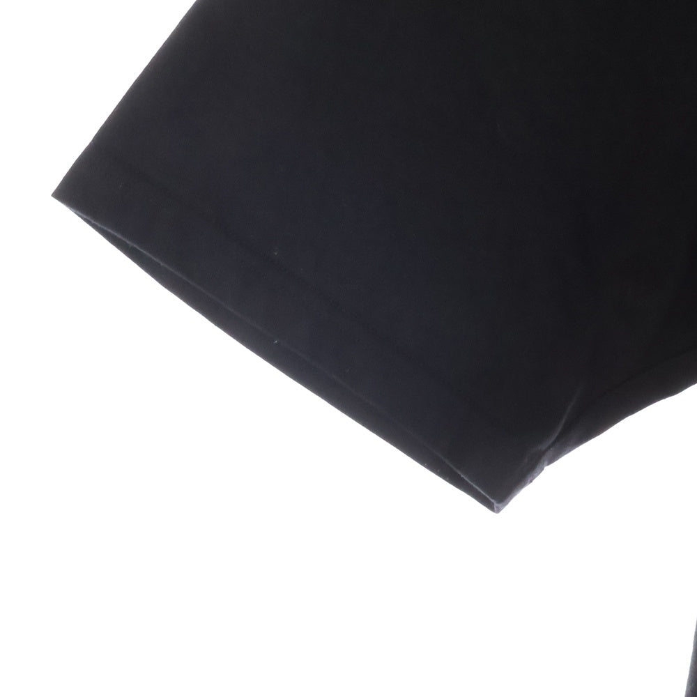 NO BRAND(ノーブランド) ロゴデザイン クルーネック半袖Tシャツ カットソー ブラック C03-TS-2505ST