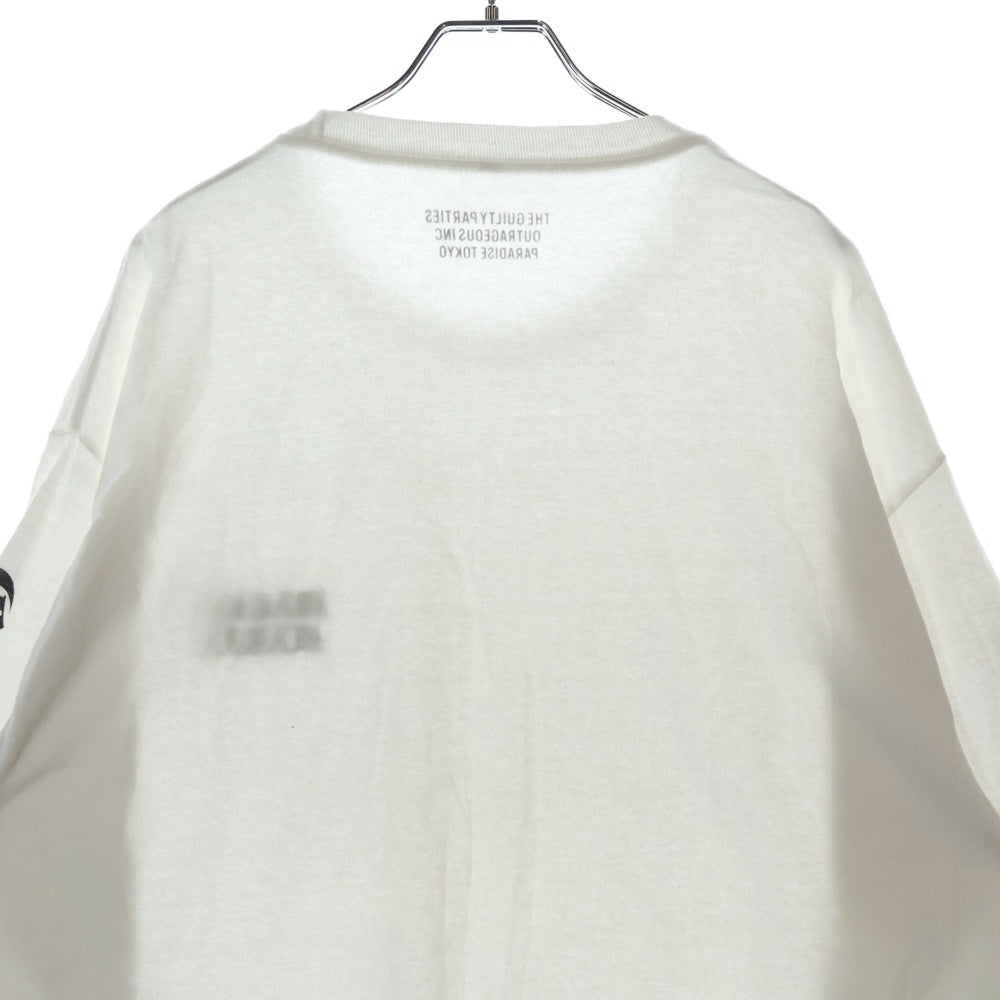 WACKO MARIA(ワコマリア) 23AW LONG SLEEVE T-SHIRT ロゴ刺繍 アームプリント 長袖Tシャツ ロンT カットソー ホワイト 23FW-WMT-LT02