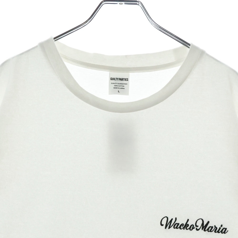 WACKO MARIA(ワコマリア) 23AW WASHED HEAVY WEIGHT CREW NECK T-SHIRT ロゴ刺繍 ウォッシュド ヘビーウェイト 半袖Tシャツ カットソー ホワイト 23FW-WMT-WT01