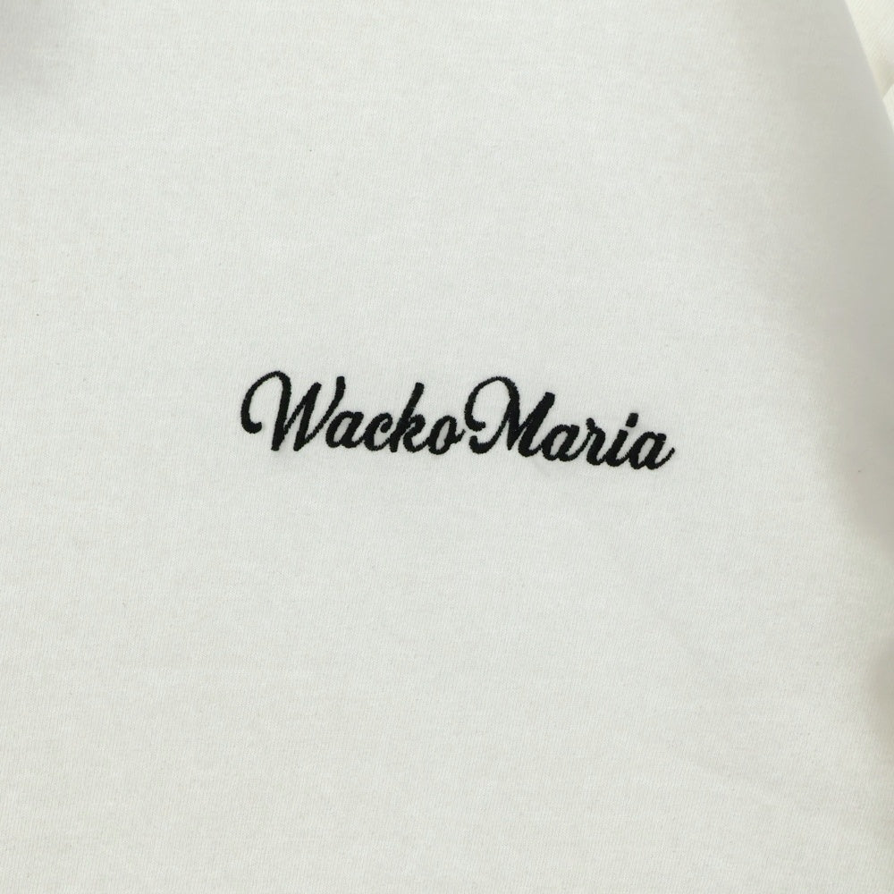WACKO MARIA(ワコマリア) 23AW WASHED HEAVY WEIGHT CREW NECK T-SHIRT ロゴ刺繍 ウォッシュド ヘビーウェイト 半袖Tシャツ カットソー ホワイト 23FW-WMT-WT01