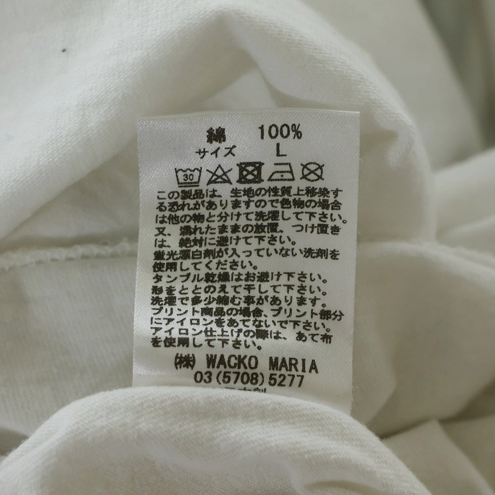 WACKO MARIA(ワコマリア) 23AW WASHED HEAVY WEIGHT CREW NECK T-SHIRT ロゴ刺繍 ウォッシュド ヘビーウェイト 半袖Tシャツ カットソー ホワイト 23FW-WMT-WT01