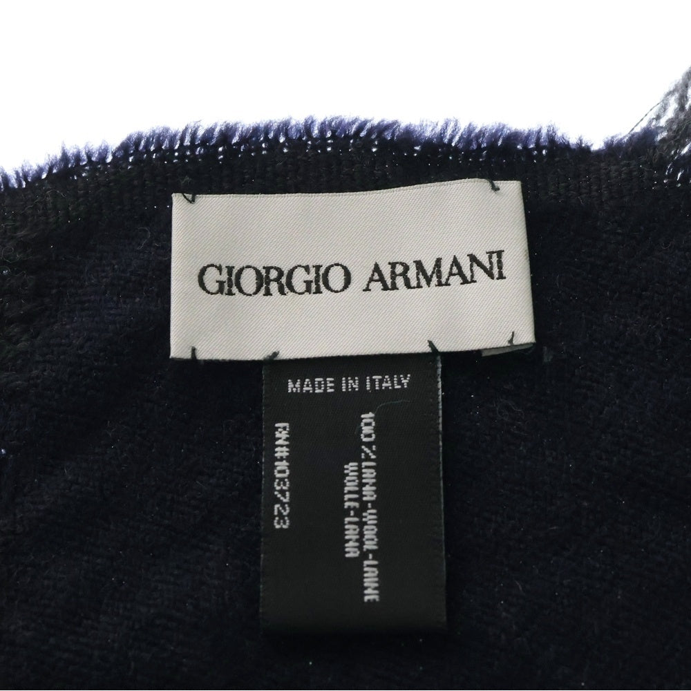 GIORGIO ARMANI(ジョルジオアルマーニ) 総柄デザイン ウールマフラー グレー