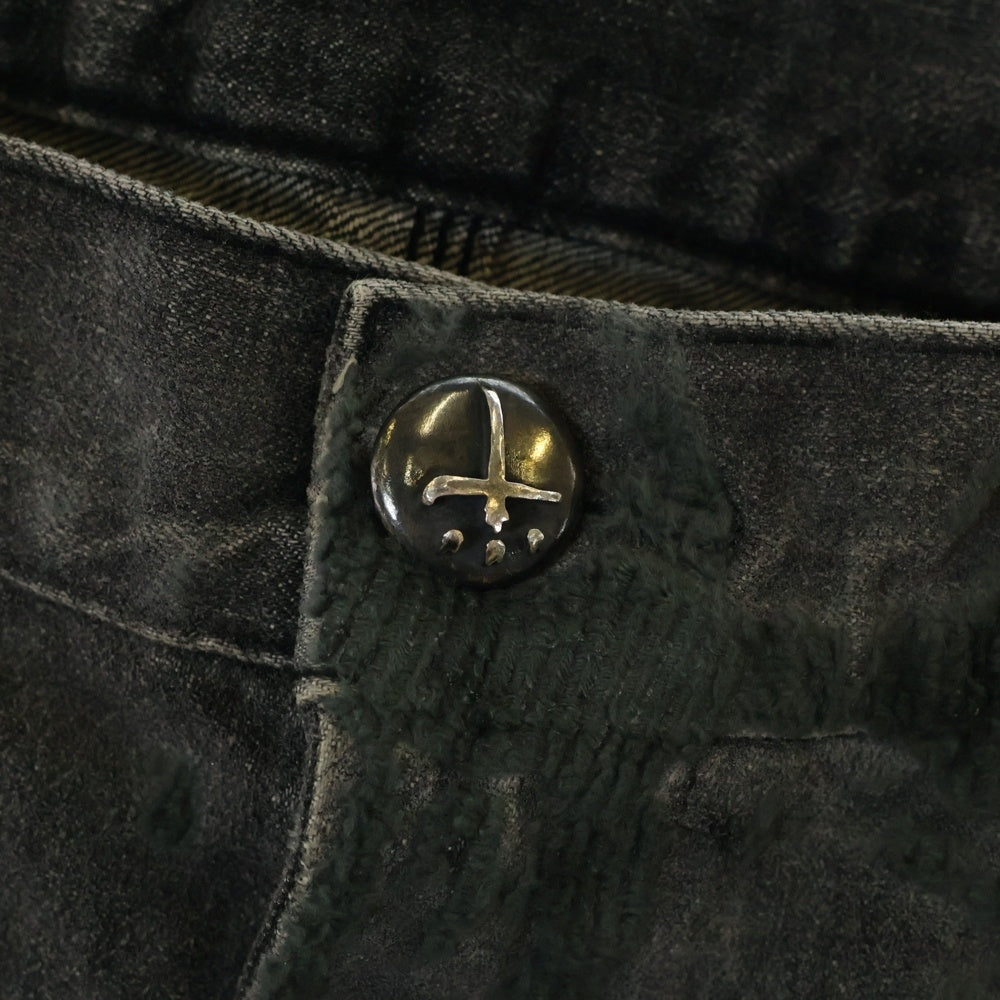 cvtvlist(カタリスト) SILVER LOGO BUTTON PRINT DENIM PANTS シルバーロゴボタンプリントデニムパンツ グレー