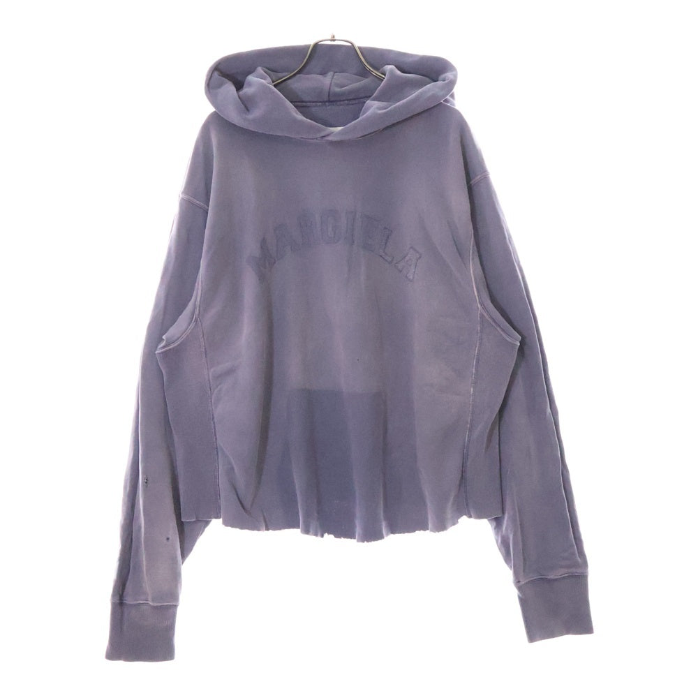 Martin Margiela(マルタンマルジェラ) 23SS フロントロゴ カットオフ プルオーバーパーカー スウェット パープル S51GU0124