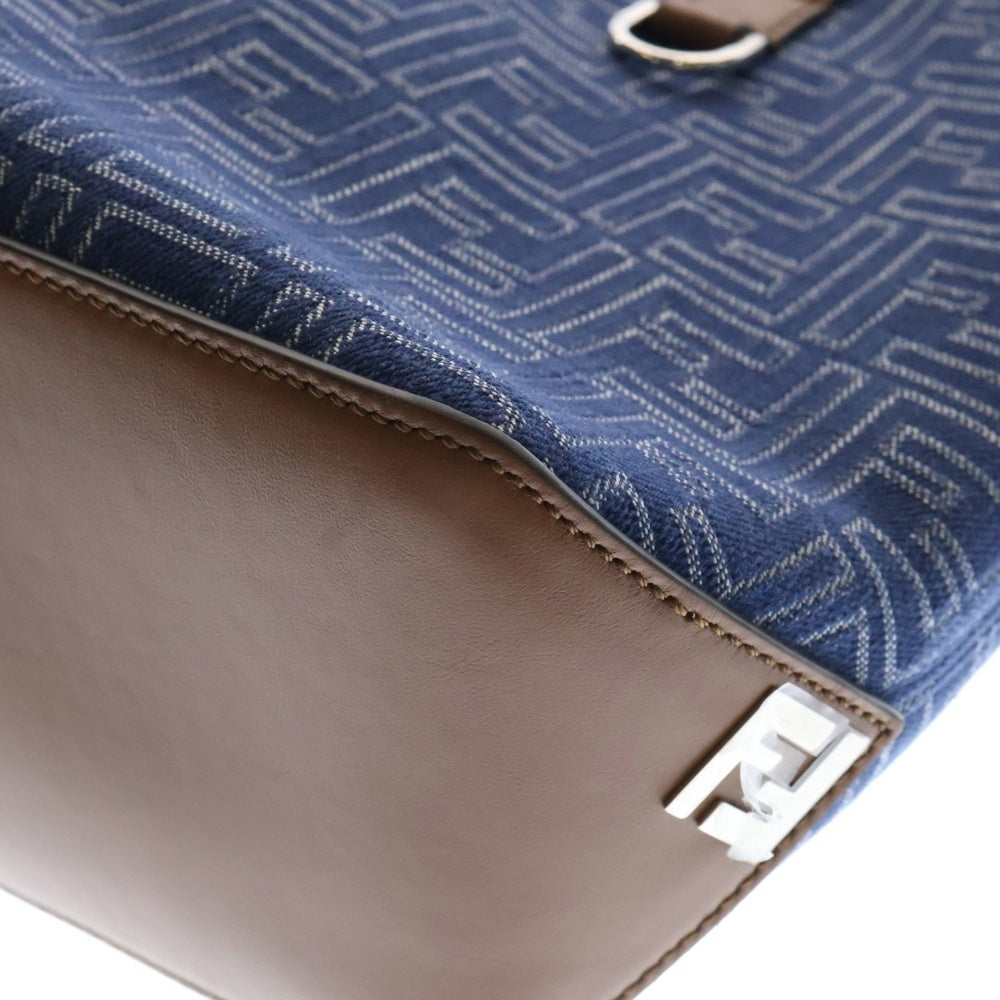 FENDI(フェンディ) MONOGRAM HAND BAG モノグラム ハンドバッグ ネイビー