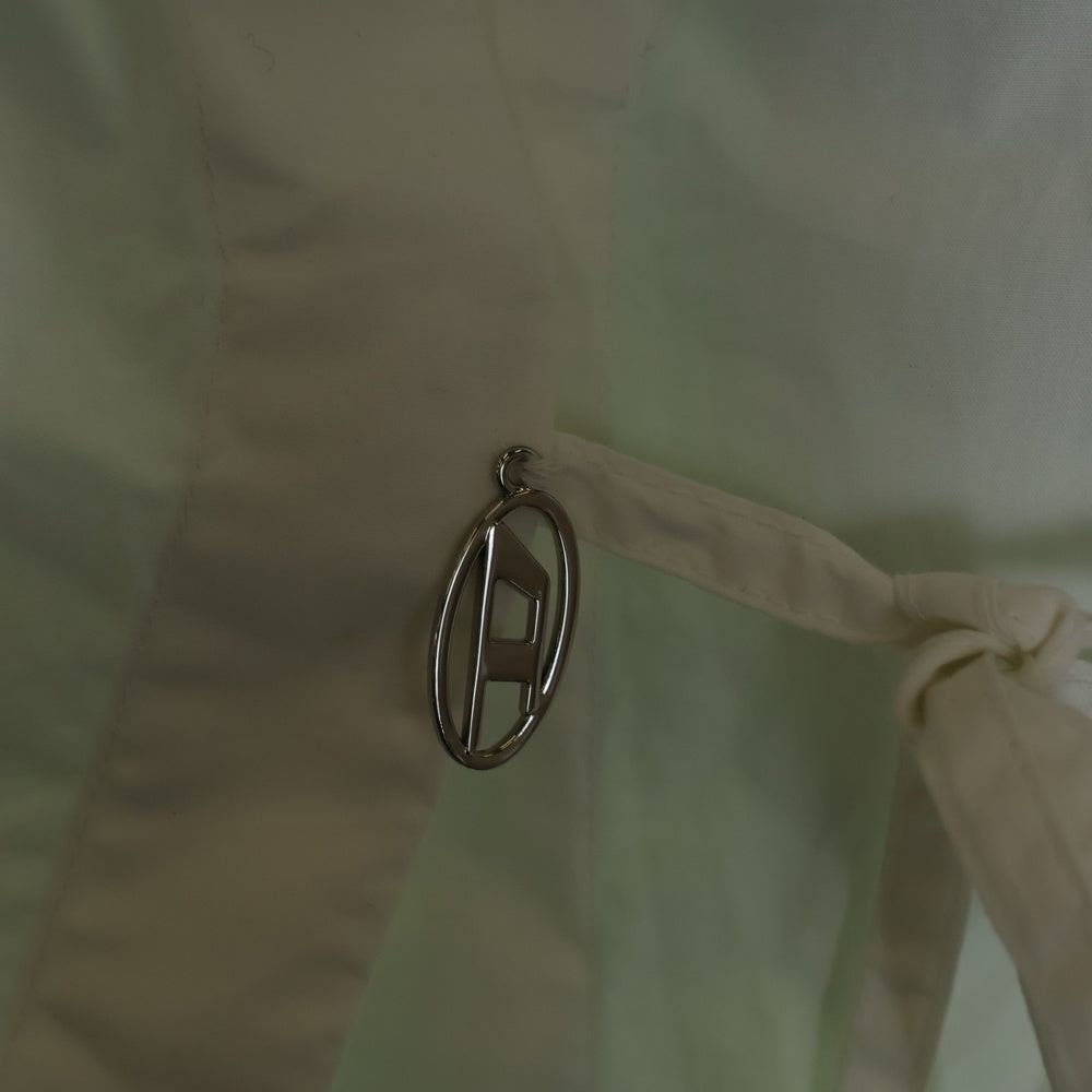 DIESEL(ディーゼル) C-DELPHI-DEN デニム切り替え ラップ長袖シャツ ブルー/ホワイト 0CBCP レディース