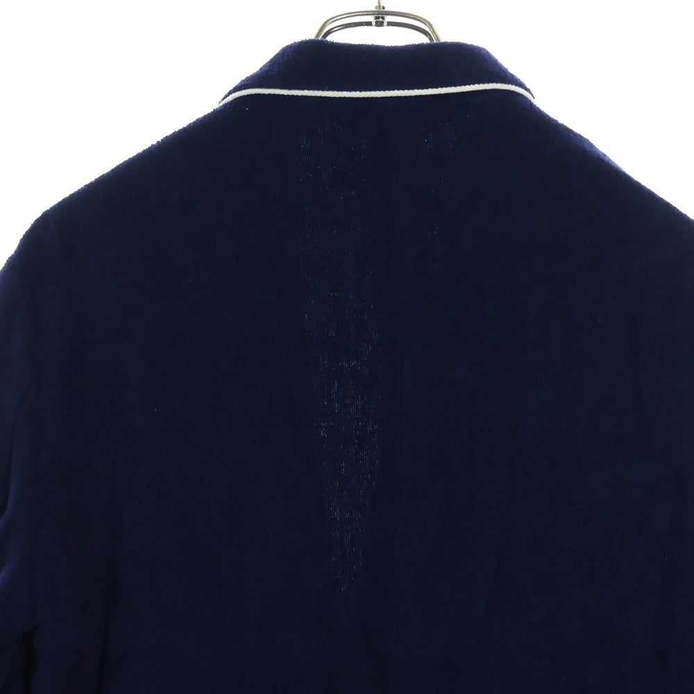 RALPH LAUREN PURPLE LABEL(ラルフローレン パープルレーベル) 25SS ハンドテーラード エンブロイダリー テリー 3Bブレザージャケット クラシック チェアマン ネイビー MNPLSPC27620789