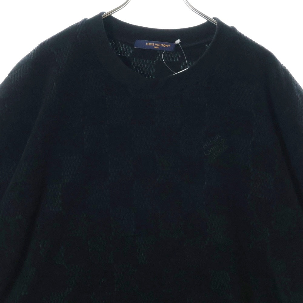 LOUIS VUITTON(ルイヴィトン) 24AW ダミエフレンチテリーコットン半袖Tシャツ RM242MQ JNW HRY44W ブラック