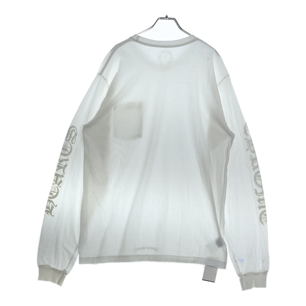 CHROME HEARTS(クロムハーツ) Neck Logo L/S TEE ネックロゴ ロングスリーブ長袖Tシャツ ホワイト/ホワイト