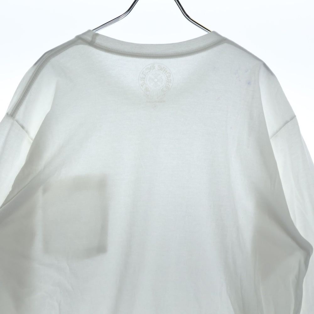 CHROME HEARTS(クロムハーツ) Neck Logo L/S TEE ネックロゴ ロングスリーブ長袖Tシャツ ホワイト/ホワイト