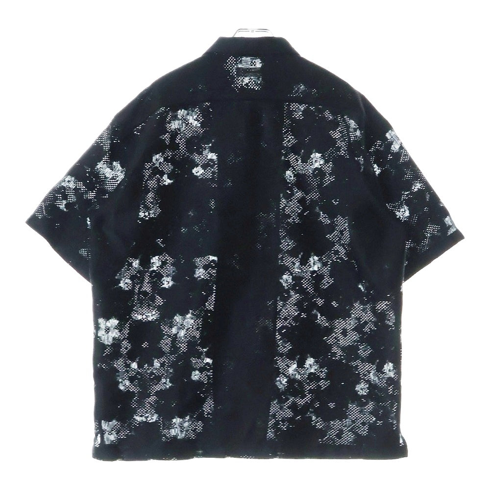 monkey time(モンキータイム) FLOWER RUSSELL LACE SHIRT 半袖レースシャツ ブラック 8316-149-0349