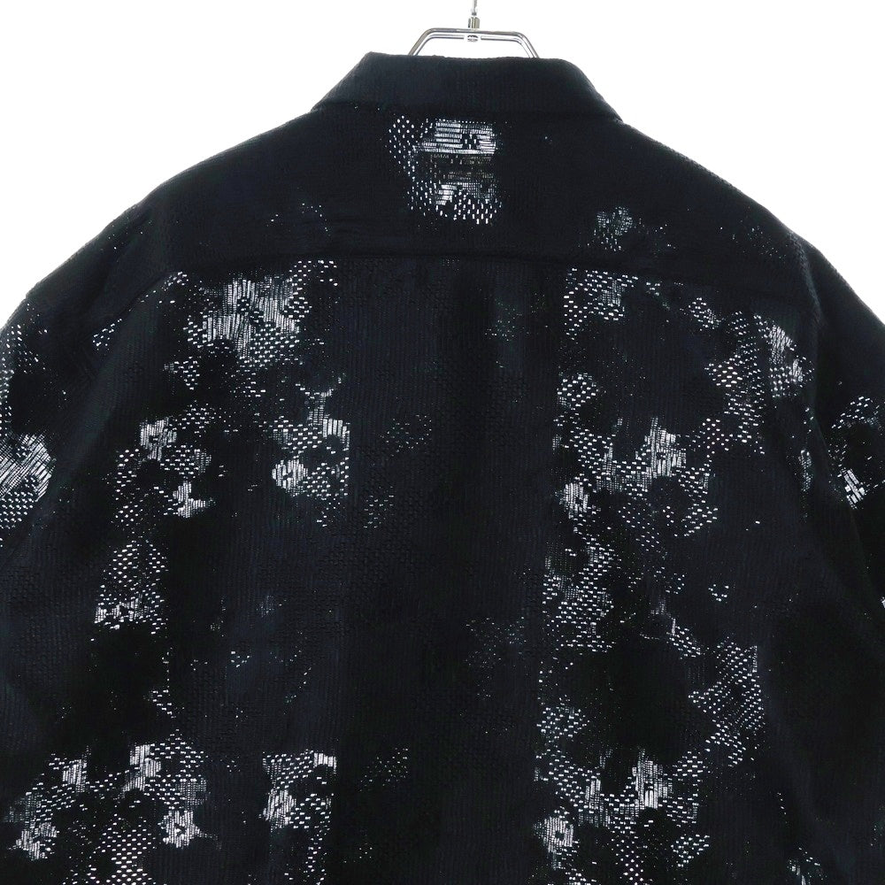 monkey time(モンキータイム) FLOWER RUSSELL LACE SHIRT 半袖レースシャツ ブラック 8316-149-0349