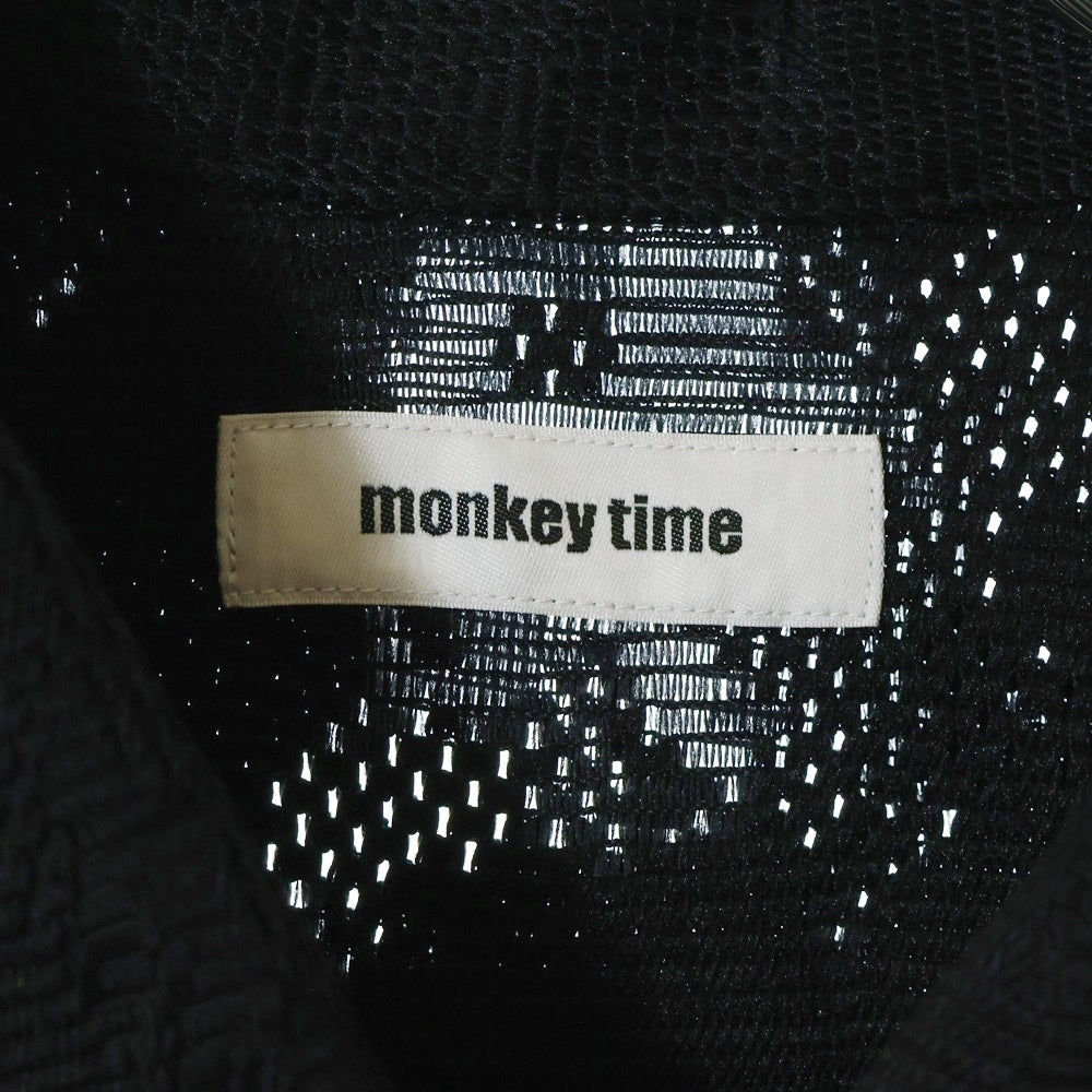 monkey time(モンキータイム) FLOWER RUSSELL LACE SHIRT 半袖レースシャツ ブラック 8316-149-0349