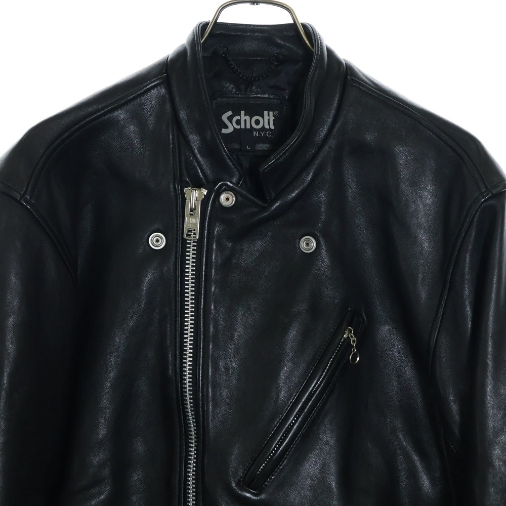 SCHOTT(ショット) Lamb Leather Double Rider Jacket ラムレザー ダブルライダースジャケット ブラック 3101057