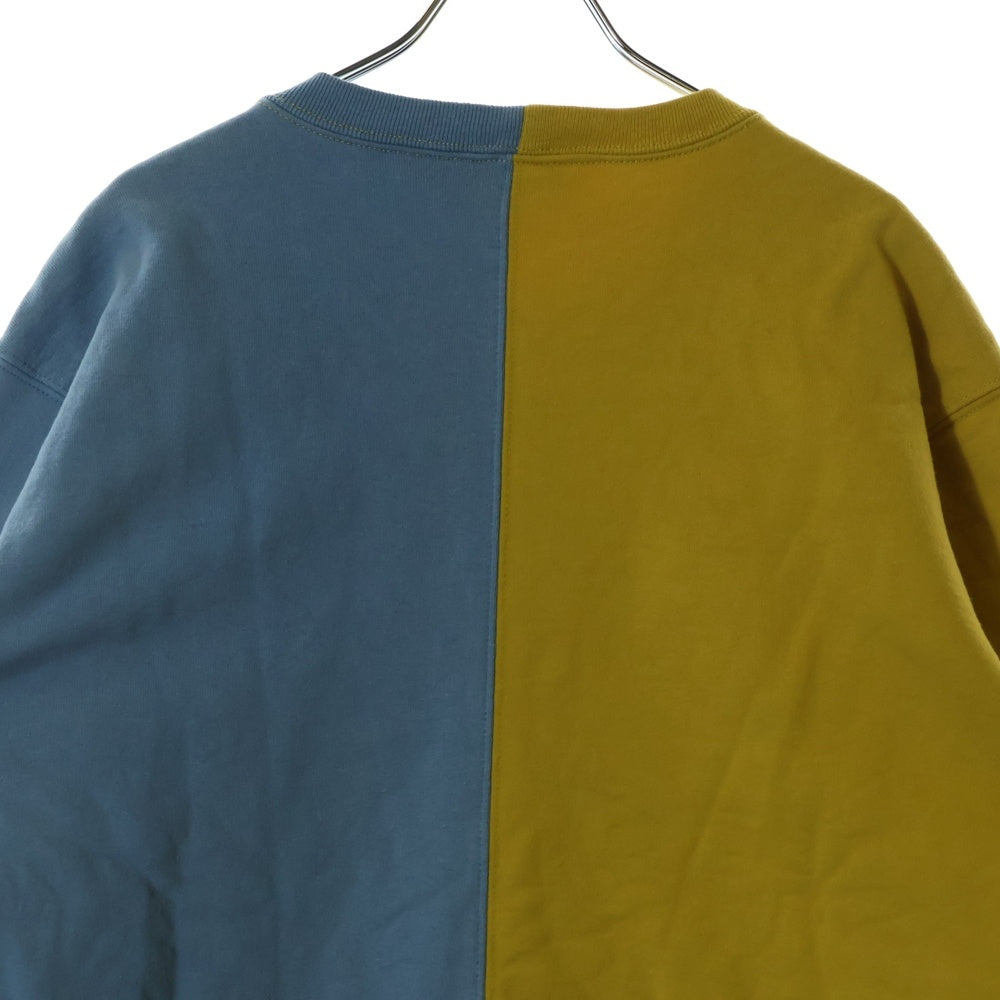 SUPREME(シュプリーム) 18AW Split Crewneck Sweatshirt スプリット クルーネックトレーナー スウェット イエロー/ブルー