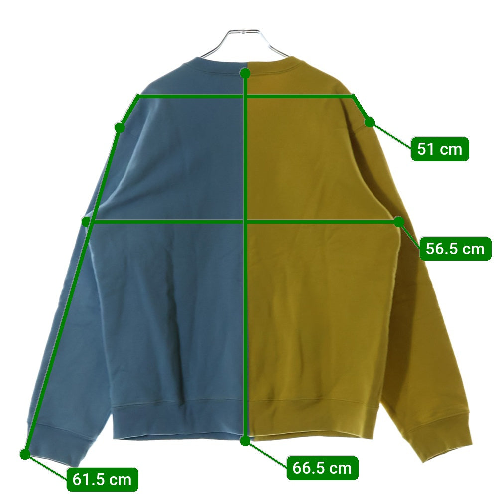 SUPREME(シュプリーム) 18AW Split Crewneck Sweatshirt スプリット クルーネックトレーナー スウェット イエロー/ブルー