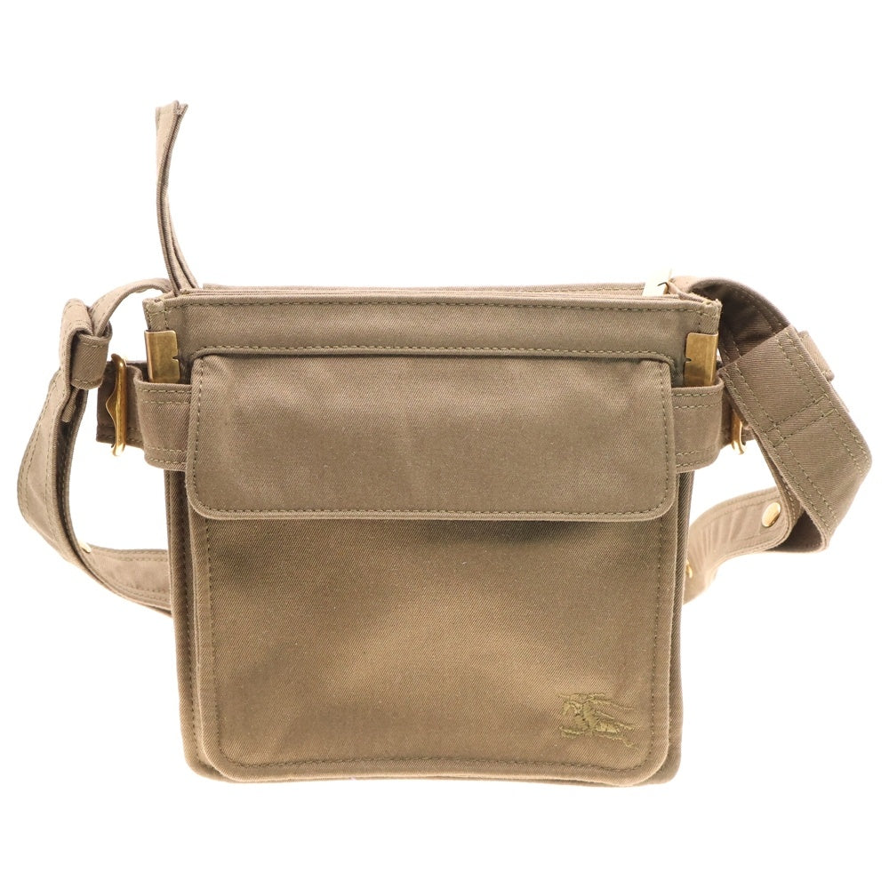BURBERRY(バーバリー) MS MINI TRENCH TOTE ミニトレンチトート ロゴ刺繍ショルダーバッグ カーキ 158217