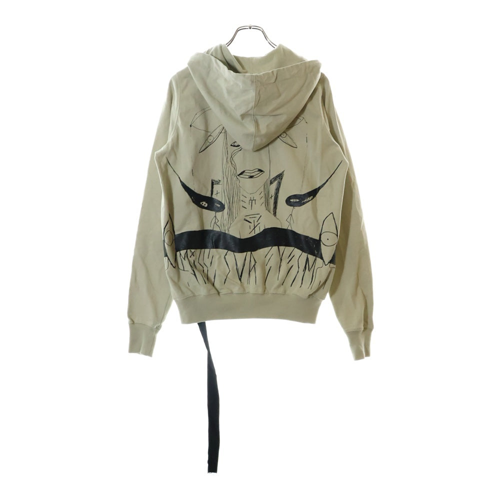 DRKSHDW(ダークシャドウ) 22AW MESSIAH JASON HOODIE グラフィックプリント ジップアップパーカー フーディー ベージュ DU02B4276-RIGEP3