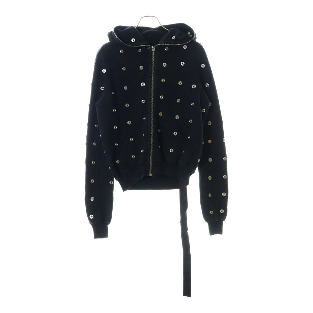 DRKSHDW(ダークシャドウ) SMALL GIMP HOODIE スタッズ装飾 フルジップアップスウェットパーカー フーディー ブラック DS01D1244 FES2