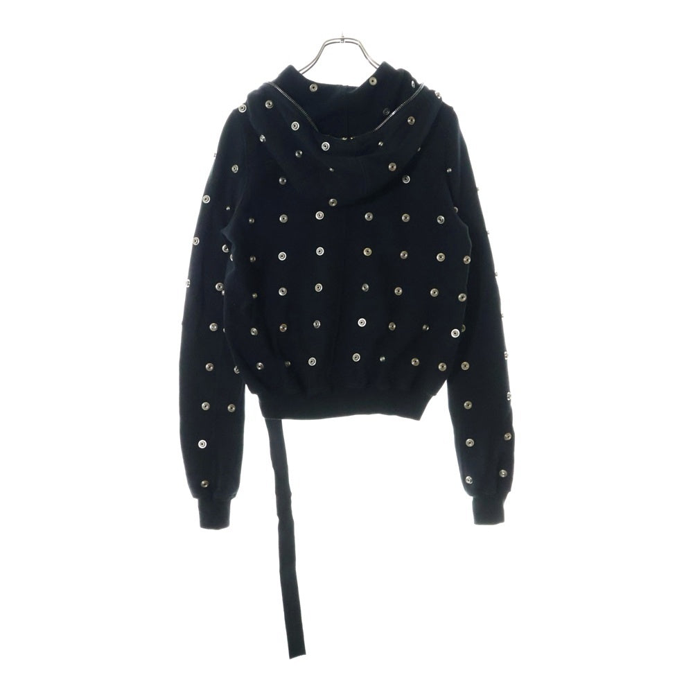 DRKSHDW(ダークシャドウ) SMALL GIMP HOODIE スタッズ装飾 フルジップアップスウェットパーカー フーディー ブラック DS01D1244 FES2