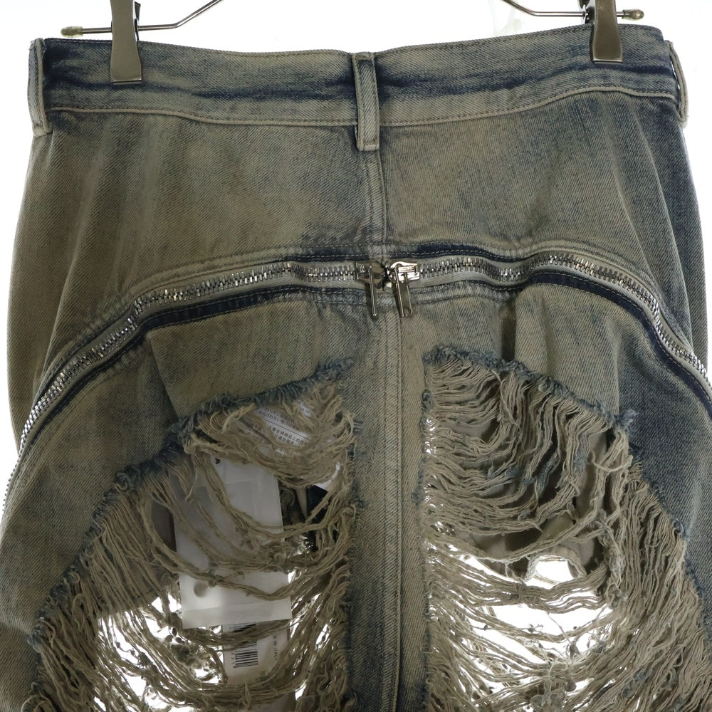 Rick Owens(リックオウエンス) 23AW BOLAN BANANA ボラン バナナ サイドジップ ダメージ加工ロングフレア デニムパンツ インディゴ RR02C7313-DMPSH