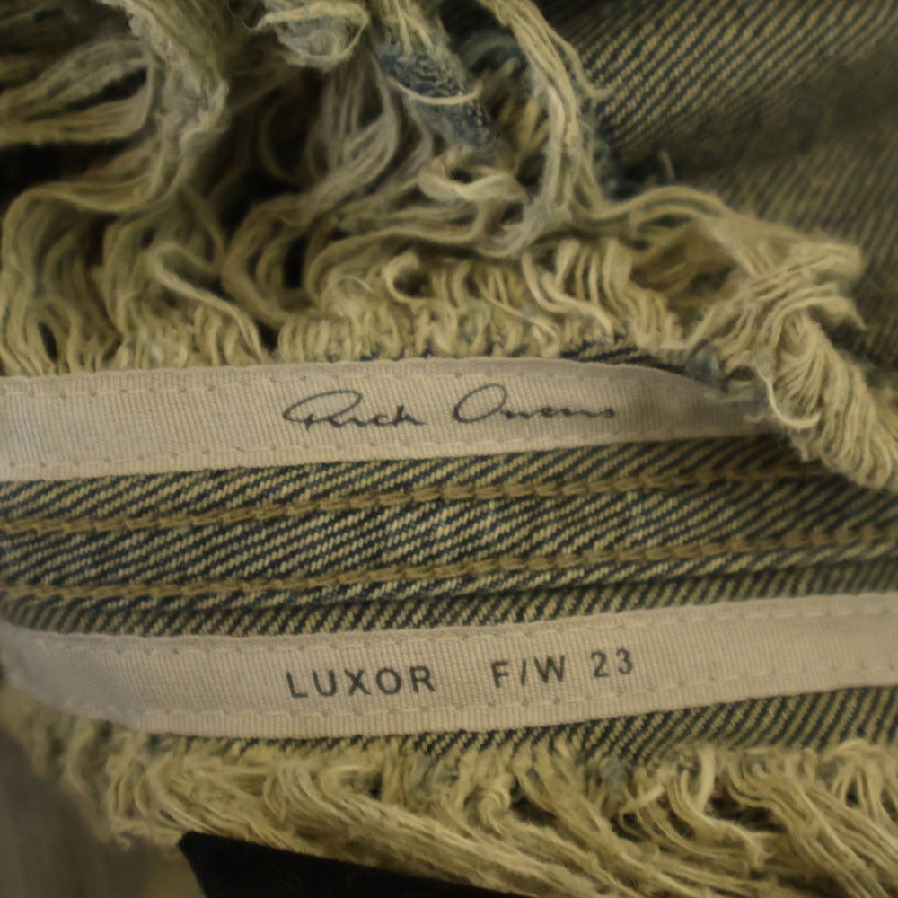 Rick Owens(リックオウエンス) 23AW BOLAN BANANA ボラン バナナ サイドジップ ダメージ加工ロングフレア デニムパンツ インディゴ RR02C7313-DMPSH