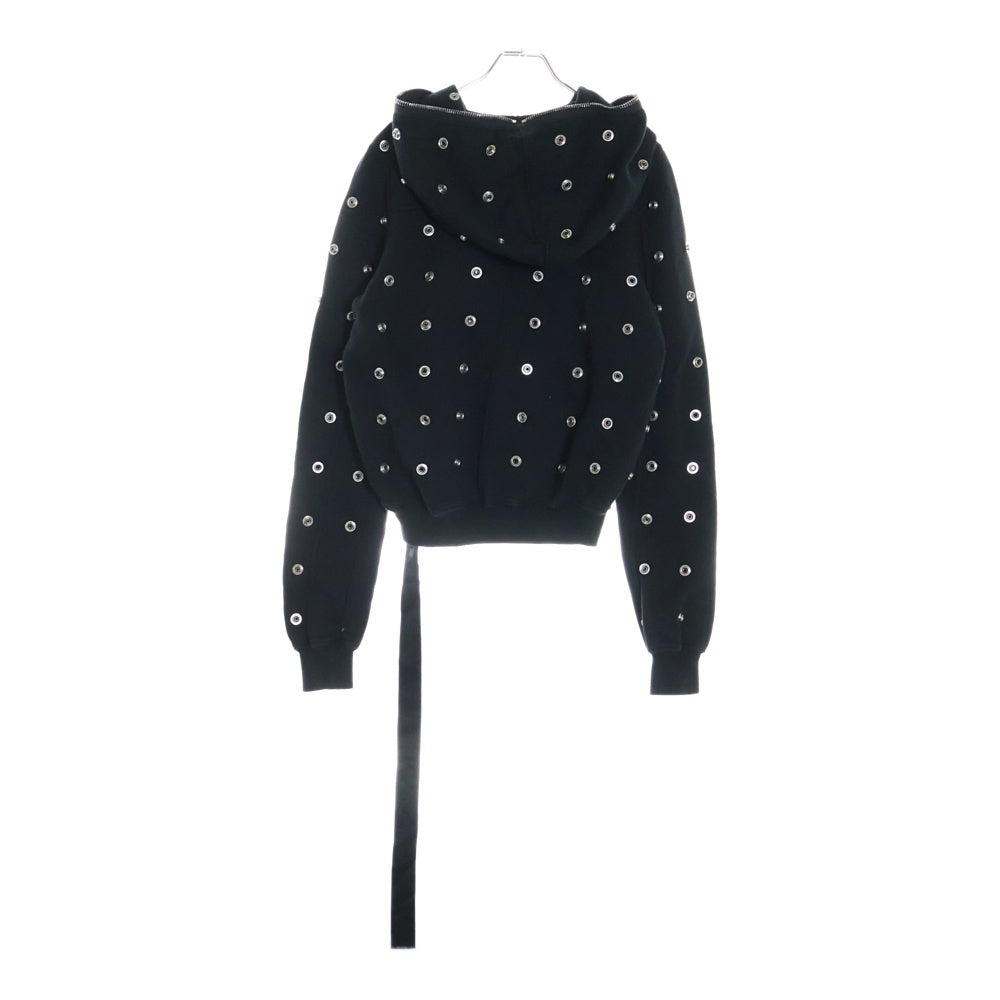DRKSHDW(ダークシャドウ) SMALL GIMP HOODIE スタッズ装飾 フルジップアップスウェットパーカー フーディー ブラック DS01D1244 FES2